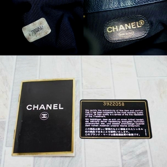 Chanel Navy Blue Caviar Triple CC Bucket Bag - Picture 6 of 8